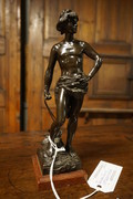 Bronze statue of David, signed A. Gaudez