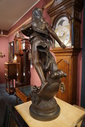 Bronze statue on rotating base signed Levaseur 19th Century