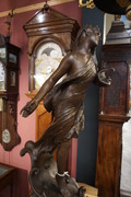 Bronze statue on rotating base signed Levaseur 19th Century