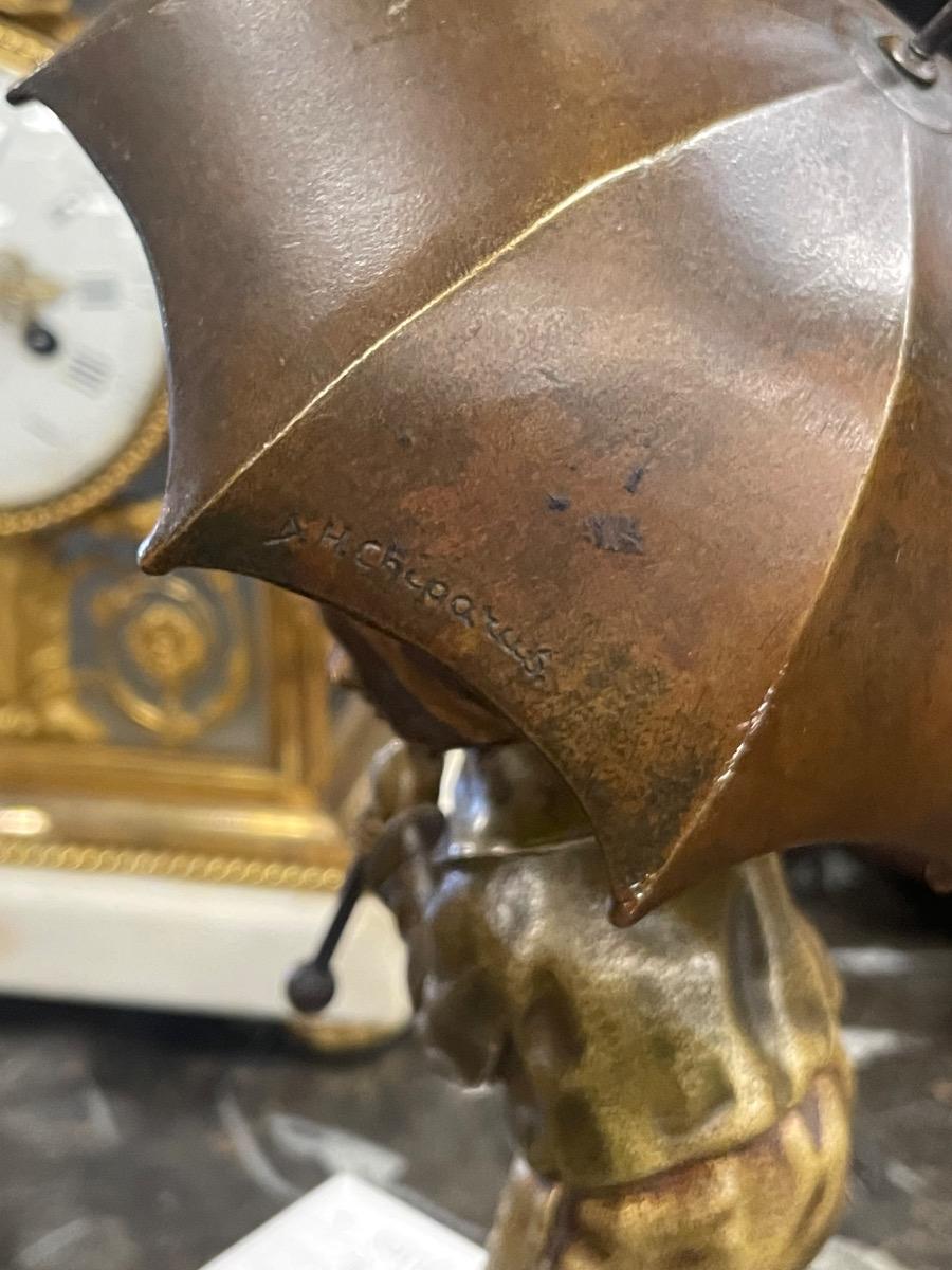 Bronze statue signed by Chiparus, 27H cm 