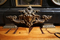 Calender table clock in marble, France 19th century