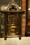 style Carriage clock in stand in bronze, France around 1900