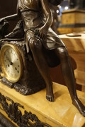 Charles X bronze marble clock Early 19th Century