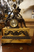 Charles X bronze marble clock Early 19th Century