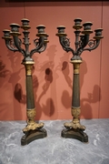 Charles X style Pair of candelabras in bronze, France first half 19th century