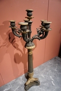 Charles X style Pair of candelabras in bronze, France first half 19th century