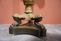 Charles X style Pair of candelabras in bronze, France first half 19th century