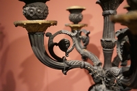 Charles X style Pair of candelabras in bronze, France first half 19th century