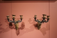 Charles X style Pair of wall appliques in bronze, France Early 19th Century