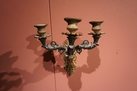 Charles X style Pair of wall appliques in bronze, France Early 19th Century