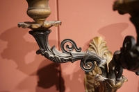 Charles X style Pair of wall appliques in bronze, France Early 19th Century