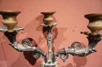 Charles X style Pair of wall appliques in bronze, France Early 19th Century