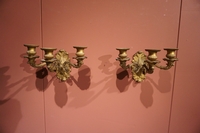 Charles X style Pair of wall appliques in gilded bronze, France Early 19th Century