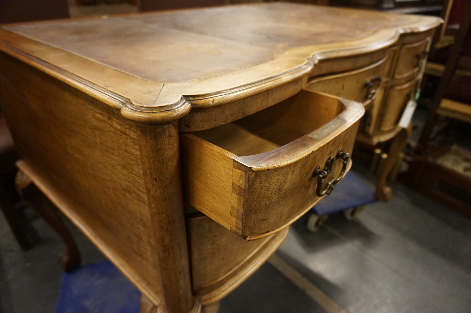 Chippendale style walnut writing table