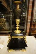 style Clock set in marble & bronze, France 19th century