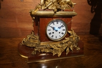 Clockset in bronze and marble, France 19th century