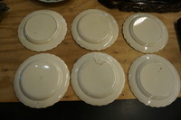 Complete serie of 6 creameware Willem V plates, 18th C>