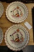 Complete serie of 6 creameware Willem V plates, 18th C>