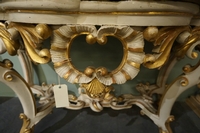 Console table in wood and marble, Italy 18th century