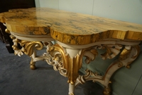 Console table in wood and marble, Italy 18th century