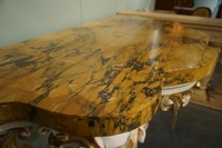 Console table in wood and marble, Italy 18th century