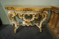 Console table in wood and marble, Italy 18th century