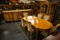 Diningroom set in walnut, France Mid 20th century