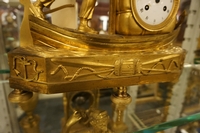 Directoire style Clock Le Matelos in gilded bronze, France around 1800