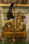 Directoire style Clock Le Matelos in gilded bronze, France around 1800