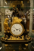 Directoire style Clock model Africa in bronze, France around 1800