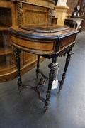 Dutch Willem III sewing table with marquetry 19th Century