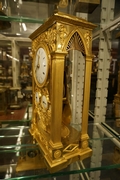 Empire style Calender Clock in gilded bronze, France around 1800