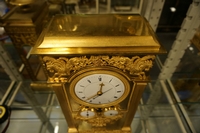 Empire style Calender Clock in gilded bronze, France around 1800
