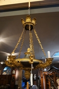 Empire chandelier in bronze, France early 19th century