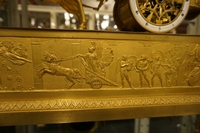 Empire style Chariot clock in gilded bronze, France around 1800