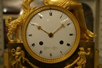 Empire style Clock in gilded bronze, France around 1800