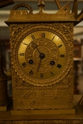 Empire style Clock in gilded bronze, France Early 19th Century