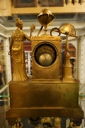 Empire style Clock in gilded bronze, France Early 19th Century
