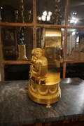 Empire style clock in gilded bronze, France 18th century