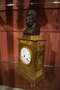 Empire style Clock in gilded and patinated bronze, France around 1800