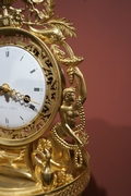 Empire style Clock in gilded bronze, France Early 19th Century