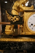 Empire Lectura style clock in bronze, France	 18th century