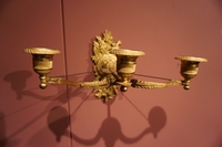 Empire style Pair of wall appliques in gilded bronze, France around 1800