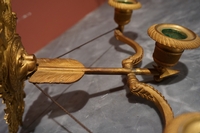 Empire style Pair of wall appliques in gilded bronze, France around 1800