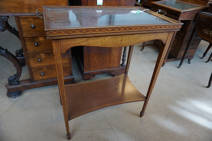 English inlaid tea table