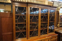 English mahogany breakfront bookcase Early 20th Century