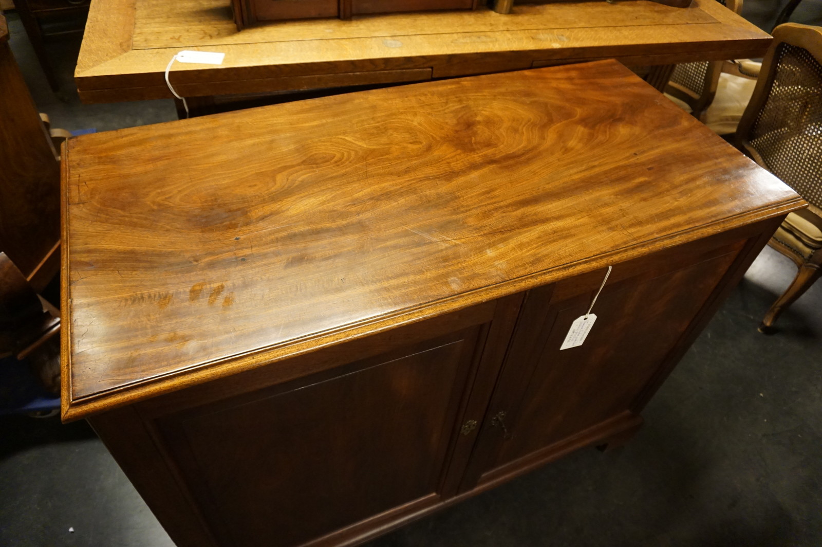 English mahogany print cabinet