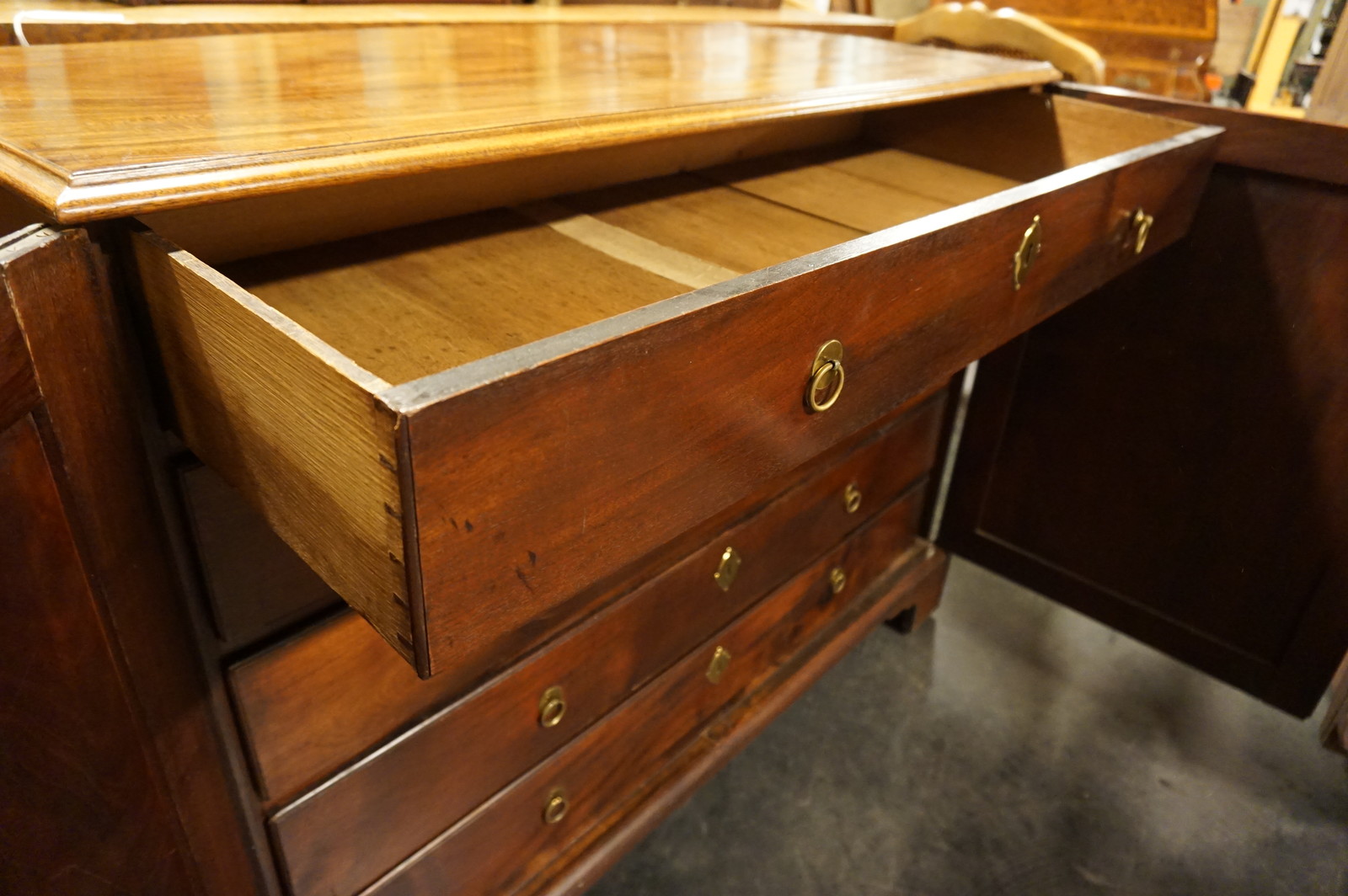 English mahogany print cabinet