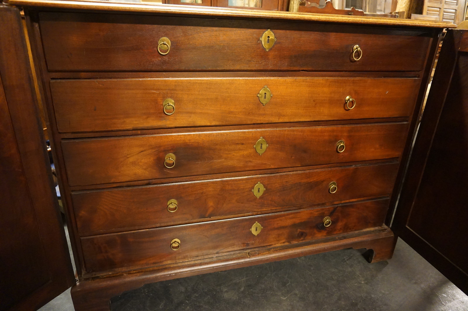 English mahogany print cabinet