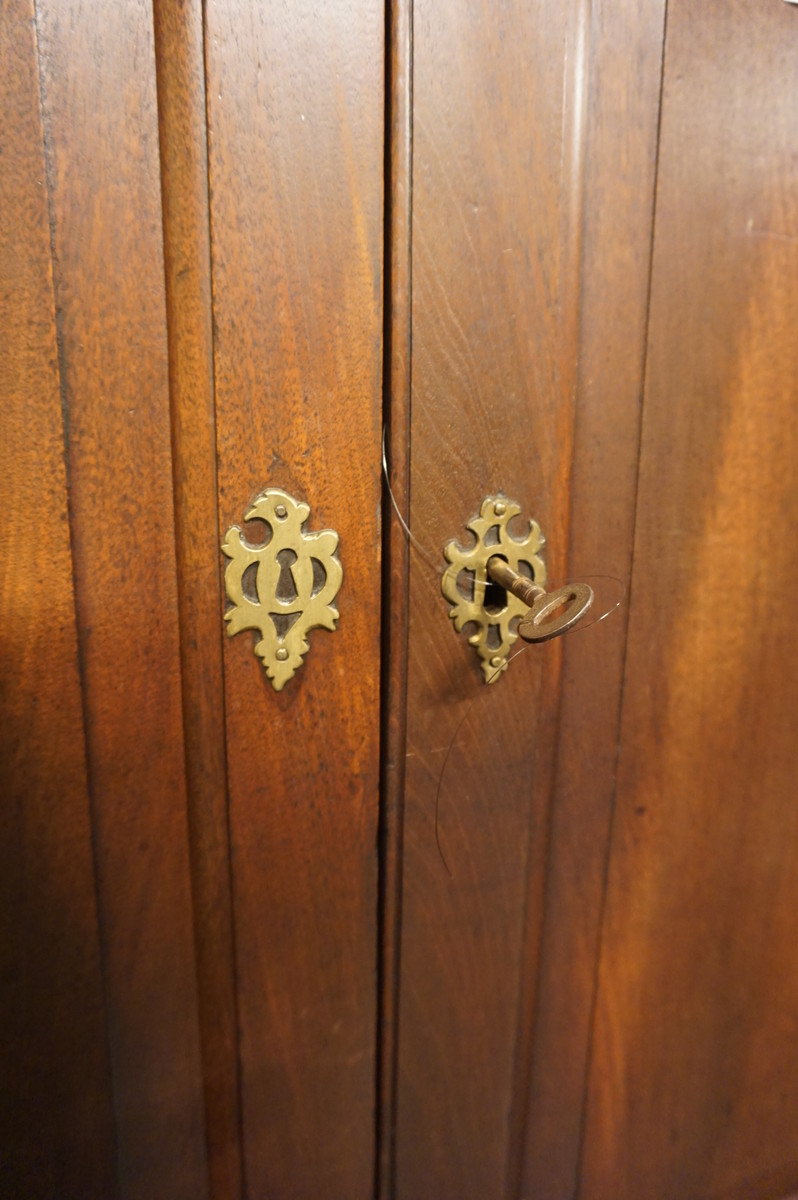 English mahogany print cabinet